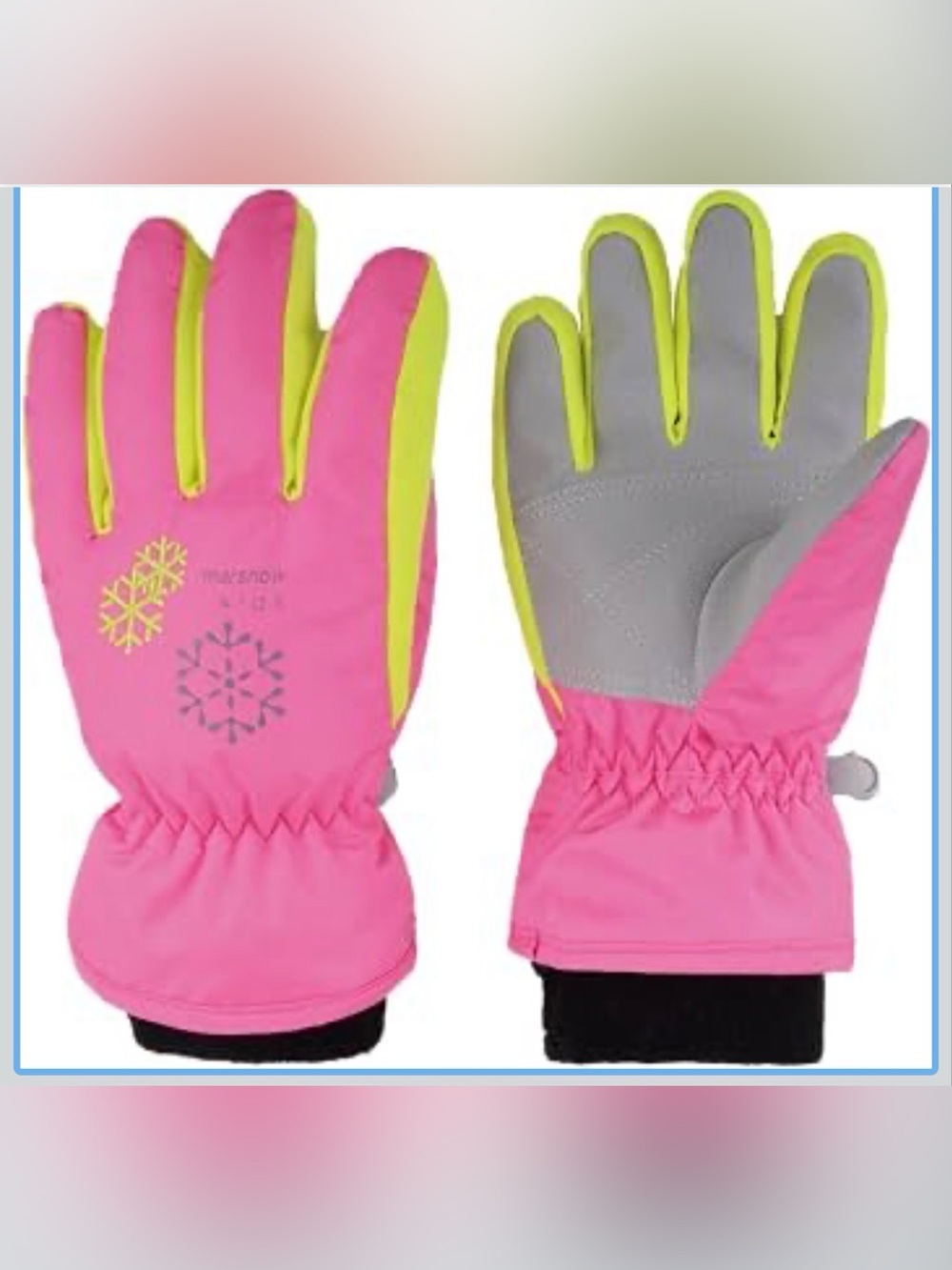 Kids Ski Snow Gloves Water-Resistance Windproof Winter Cold Weather Thermal Med